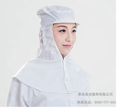 白色防靜電披肩帽